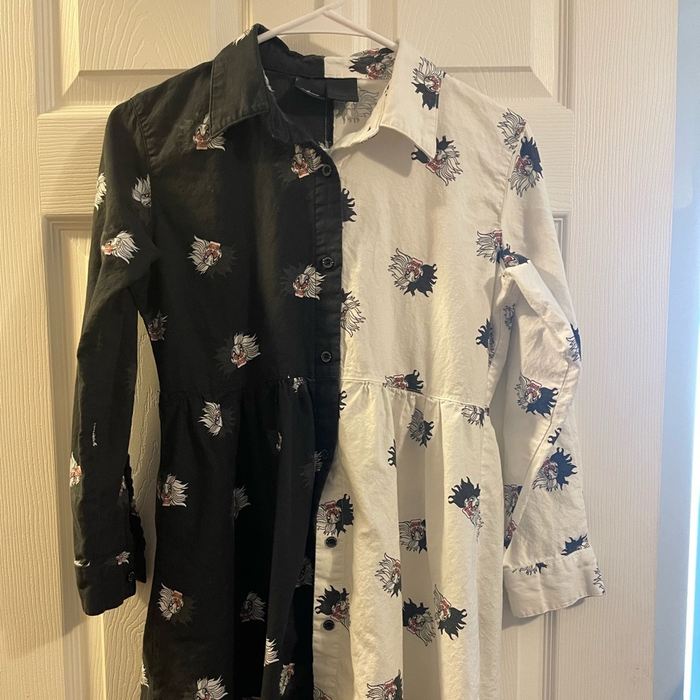 Black and White Floral Women's Dress
